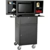 Global Equipment Mobile Fold-Out Computer Security Cabinet, Black, Assembled