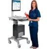 Global Equipment Mobile Standing Computer Workstation, Gray