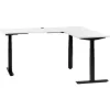 Global Equipment Interion L-Shaped Electric Height Adjustable Desk, 60"W x 24"D, White W/ Black Base
