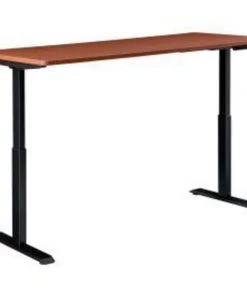 Global Equipment Interion Electric Height Adjustable Desk, 60"W x 30"D, Cherry W/ Black Base