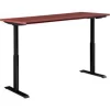 Global Equipment Interion Electric Height Adjustable Desk, 60"W x 30"D, Mahogany W/ Black Base