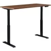 Global Equipment Interion Electric Height Adjustable Desk, 60"W x 30"D, Walnut W/ Black Base