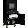 Global Equipment Mobile Security Computer Cabinet, Black, Unassembled