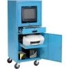 Global Equipment Mobile Security Computer Cabinet, Blue, Unassembled
