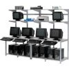 Global Equipment 96" Computer LAN Workstation, 96"W x 30"D x 74"H, Gray, Unassembled