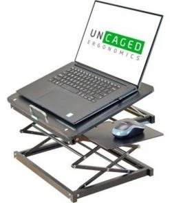 Uncaged Ergonomics Ergonomic Laptop Stand and Standing Desk, Black