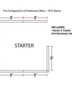 Global Equipment Interion Pre-Configured Office Cubicle - 6'W x 6'D x 72"H - Starter Kit - Blue