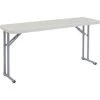 National Public Seating Interion® Plastic Folding Seminar Table, 18" x 60", White