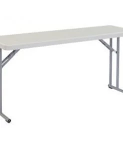 National Public Seating Interion® Plastic Folding Seminar Table, 18" x 60", White
