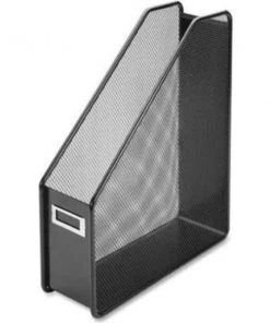Lorell ¬Æ Mesh Magazine Holder, 3-1/8"W x 10"D x 12-1/4"H, Black