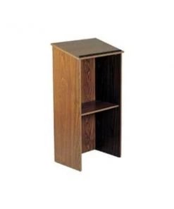 National Public Seating Full Floor Lectern / Podium - Medium Oak