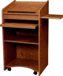 National Public Seating Aristocrat Floor Lectern / Podium - Medium Oak