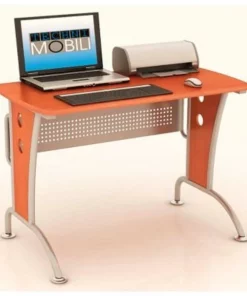 Rta Products Llc Techni Mobili Computer Desk with Mobile CPU Caddy, 44"W x 24"D x 30"H, Dark Honey