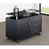 Rta Products Llc Techni Mobili Deluxe Rolling Glass Top Storage Cabinet, 31-1/2"W x 16"D x 23-1/4"H, Graphite