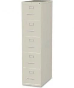 Lorell Commercial Grade 5-Drawer Letter Vertical File, , 15"W x 26-1/2"D x 61"H, Putty