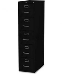 Lorell Commercial Grade 5-Drawer Letter Vertical File, , 15"W x 26-1/2"D x 61"H, Black