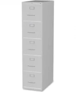 Lorell Commercial Grade 5-Drawer Letter Vertical File, , 15"W x 26-1/2"D x 61"H, Light Gray