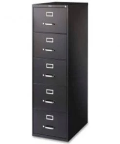 Lorell Commercial Grade 5-Drawer Legal Vertical File, , 18"W x 26-1/2"D x 61"H, Black