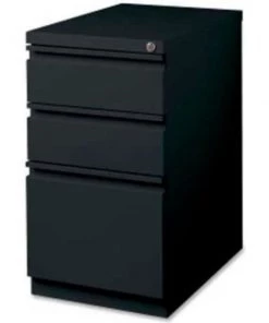 Lorell 3-Drawer Mobile File Pedestal, , 15"W x 19-7/8"D x 27-3/4"H, Black