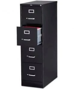 Sp Richards Lorell¬Æ 4-Drawer Heavy Duty Vertical File Cabinet, 15"W x 26-1/2"D x 52"H, Black