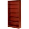Sp Richards Lorell¬Æ 6-Shelf Panel End Hardwood Veneer Bookcase, 36"W x 12"D x 72"H, Cherry
