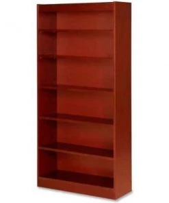 Sp Richards Lorell¬Æ 6-Shelf Panel End Hardwood Veneer Bookcase, 36"W x 12"D x 72"H, Cherry