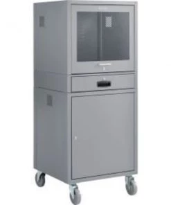 Global Equipment Mobile Security Computer Cabinet, Dark Gray, Unassembled