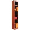 Alera Furniture Alera Narrow Profile Bookcase, Wood Veneer, 6-Shelf, 12"Wx12"Dx72"H, Cherry