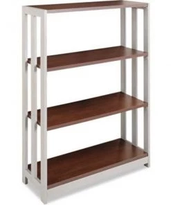 Linea Italia Bookcase with 3 Shelves - 31-1/2"W x 11-5/8"D x 43-1/4"H - Mocha - Trento Series