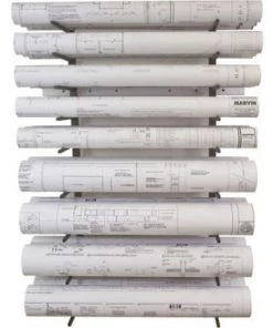 Brookside Design, Llc Vis-i-Rack‚Ñ¢-High Cap. Blueprint Storage Roll File Wall Rack - 8 Openings