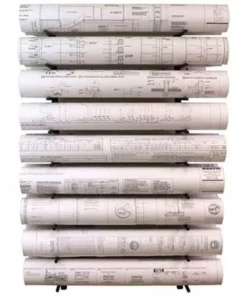 Brookside Design, Llc Vis-i-Rack‚Ñ¢-High Cap. Blueprint Storage Roll File Wall Rack - 8 Openings