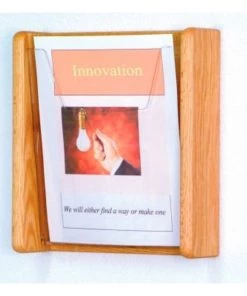 Wooden Mallet 1 Pocket Acrylic & Oak Wall Display - Light Oak