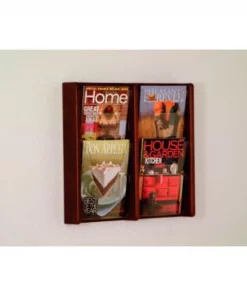 Wooden Mallet 4 Pocket (2Wx2H) Acrylic & Oak Wall Display - Mahogany