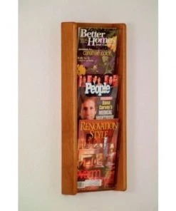 Wooden Mallet 3 Pocket (3H) Acrylic & Oak Wall Display - Medium Oak