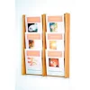 Wooden Mallet 6 Pocket (2Wx3H) Acrylic & Oak Wall Display - Light Oak