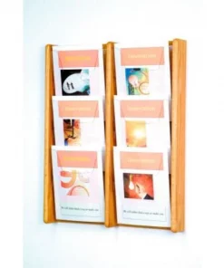 Wooden Mallet 6 Pocket (2Wx3H) Acrylic & Oak Wall Display - Light Oak