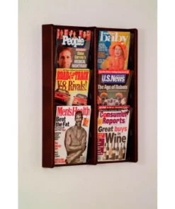 Wooden Mallet 6 Pocket (2Wx3H) Acrylic & Oak Wall Display - Mahogany