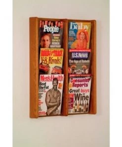 Wooden Mallet 6 Pocket (2Wx3H) Acrylic & Oak Wall Display - Medium Oak