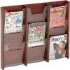 Wooden Mallet 9 Pocket (3Wx3H) Acrylic & Oak Wall Display - Mahogany