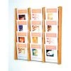 Wooden Mallet 12 Pocket (3Wx4H) Acrylic & Oak Wall Display - Light Oak