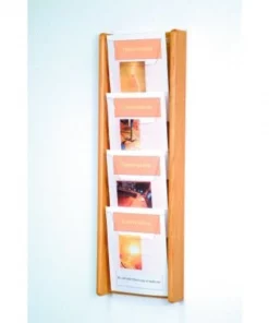 Wooden Mallet 4 Pocket (4H) Acrylic & Oak Wall Display - Light Oak