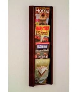 Wooden Mallet 4 Pocket (4H) Acrylic & Oak Wall Display - Mahogany