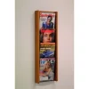 Wooden Mallet 4 Pocket (4H) Acrylic & Oak Wall Display - Medium Oak