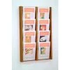 Wooden Mallet 8 Pocket (2Wx4H) Acrylic & Oak Wall Display - Medium Oak