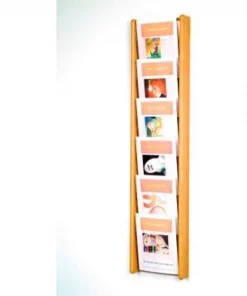 Wooden Mallet 6 Pocket (6H) Acrylic & Oak Wall Display - Light Oak