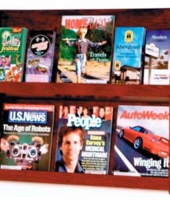 Wooden Mallet 6 Magazine/12 Brochure Wall Display - Mahogany