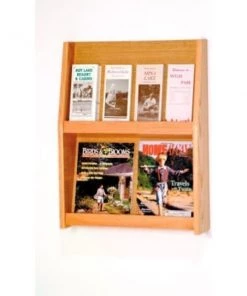 Wooden Mallet 4 Magazine/8 Brochure Wall Display - Light Oak