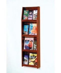Wooden Mallet 4 Magazine/12 Brochure Wall Display - Mahogany