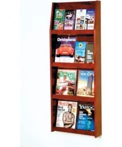 Wooden Mallet 8 Magazine/16 Brochure Wall Display - Mahogany