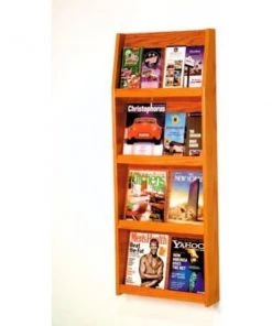 Wooden Mallet 8 Magazine/16 Brochure Wall Display - Medium Oak